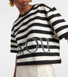 Patou Striped cropped cotton jersey T-shirt