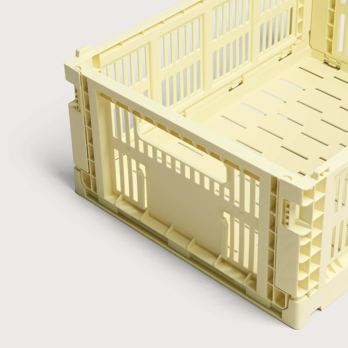HAY Medium Recycled Colour Crate in Light Yellow