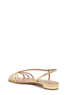 Aquazzura Talk To Me Snake-effect Metallic Leather Sandals Gold