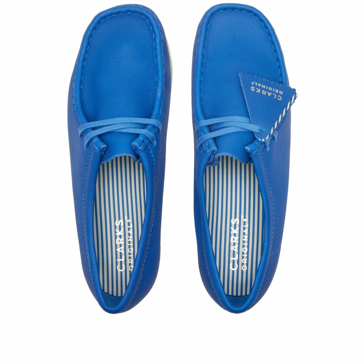 靴 Clarks Wallabee Bright Blue Lea (Womens) Clarks Original Women Wallabee. Bright Blue Lea 