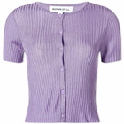 Mother of All Women's Eline Mini Button Front Knitted Top in Lilac