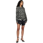 R13 Gray Printed Boyfriend Sweater