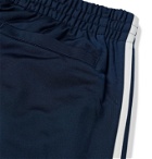 adidas Originals - Firebird Slim-Fit Logo-Embroidered Striped Satin-Jersey Track Pants - Blue