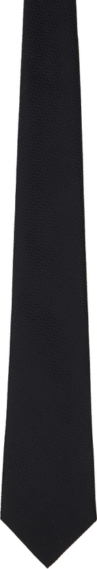 Photo: Comme des Garçons Homme Deux Black Silk Herringbone Tie