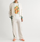 Casablanca - Jacquard-Trimmed Terry Track Jacket - White