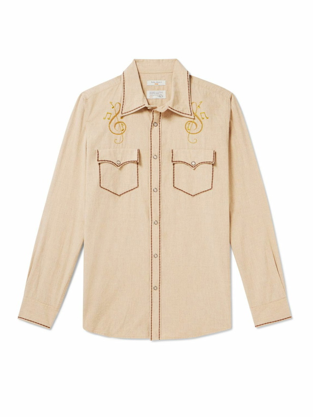 Photo: Nudie Jeans - George Embroidered Cotton Western Shirt - Neutrals