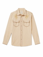 Nudie Jeans - George Embroidered Cotton Western Shirt - Neutrals