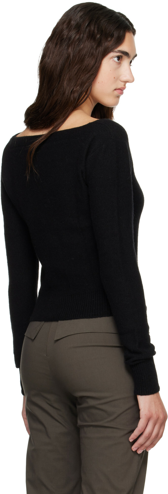 Baserange Black Tier V-Neck Sweater