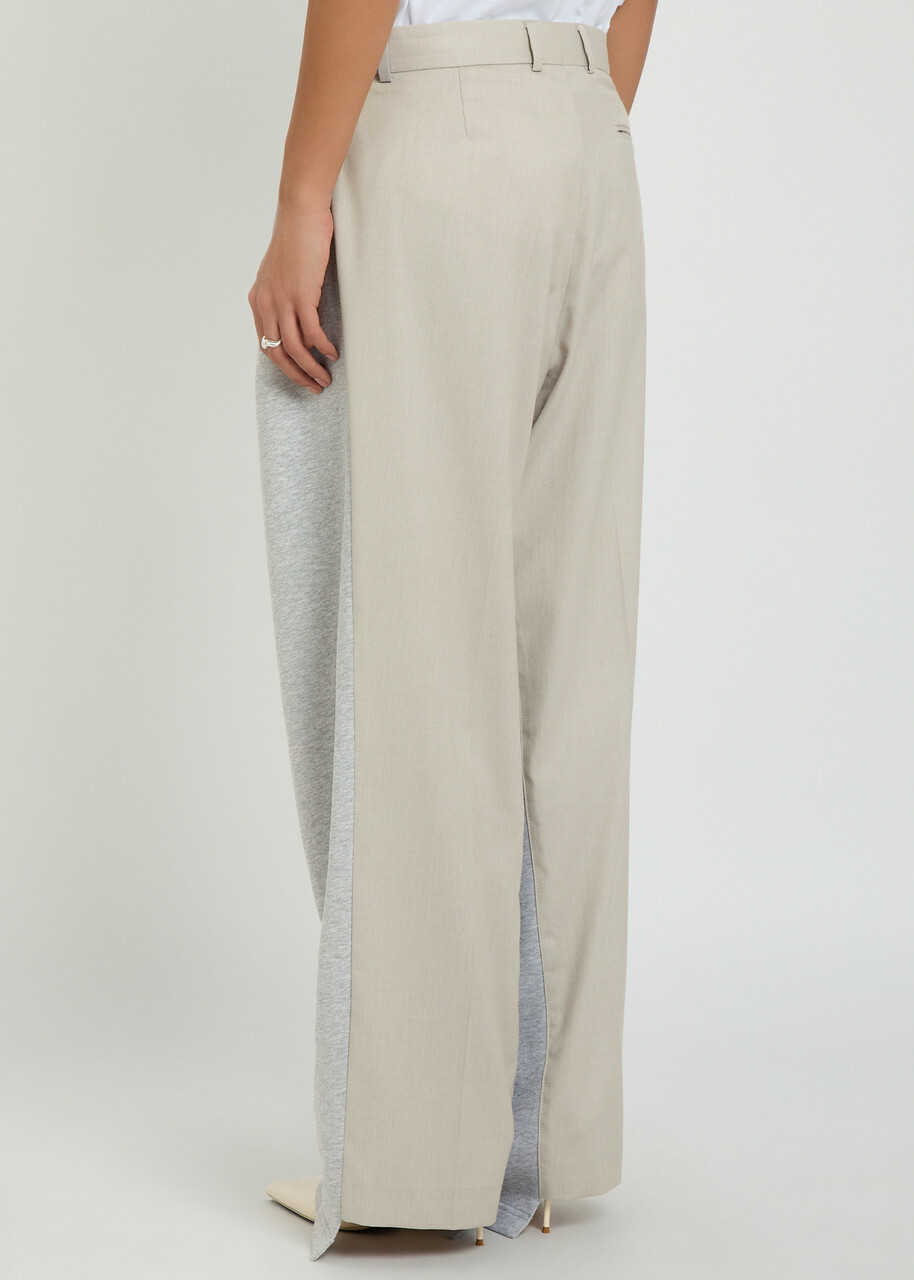 Bettter Contrasting Cotton and Wool-blend Trousers Grey