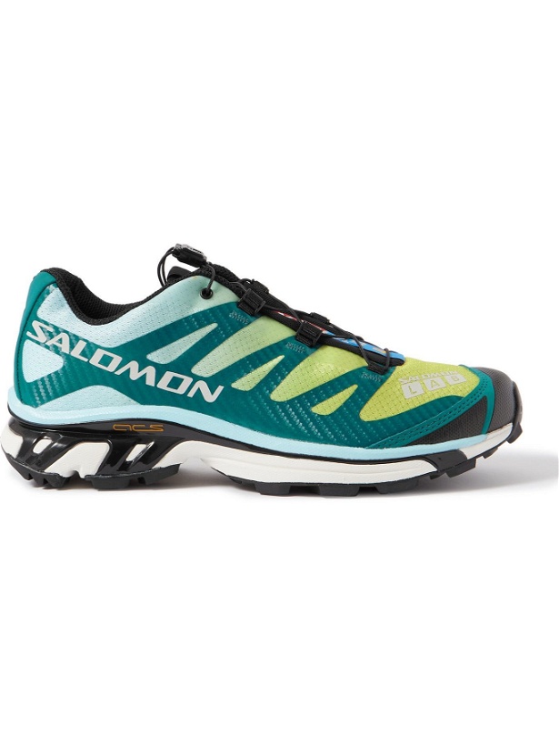 Photo: SALOMON - XT-4 Advanced Rubber-Trimmed Coated-Mesh Running Sneakers - Yellow