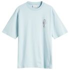 Drôle de Monsieur Men's Vase Logo T-Shirt in Light Blue