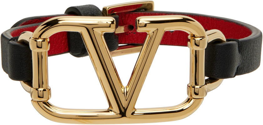 Valentino Garavani monogram leather belt - Black