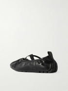 Simone Rocha - Bow-Embellished Pleated Leather Ballet Flats - Black