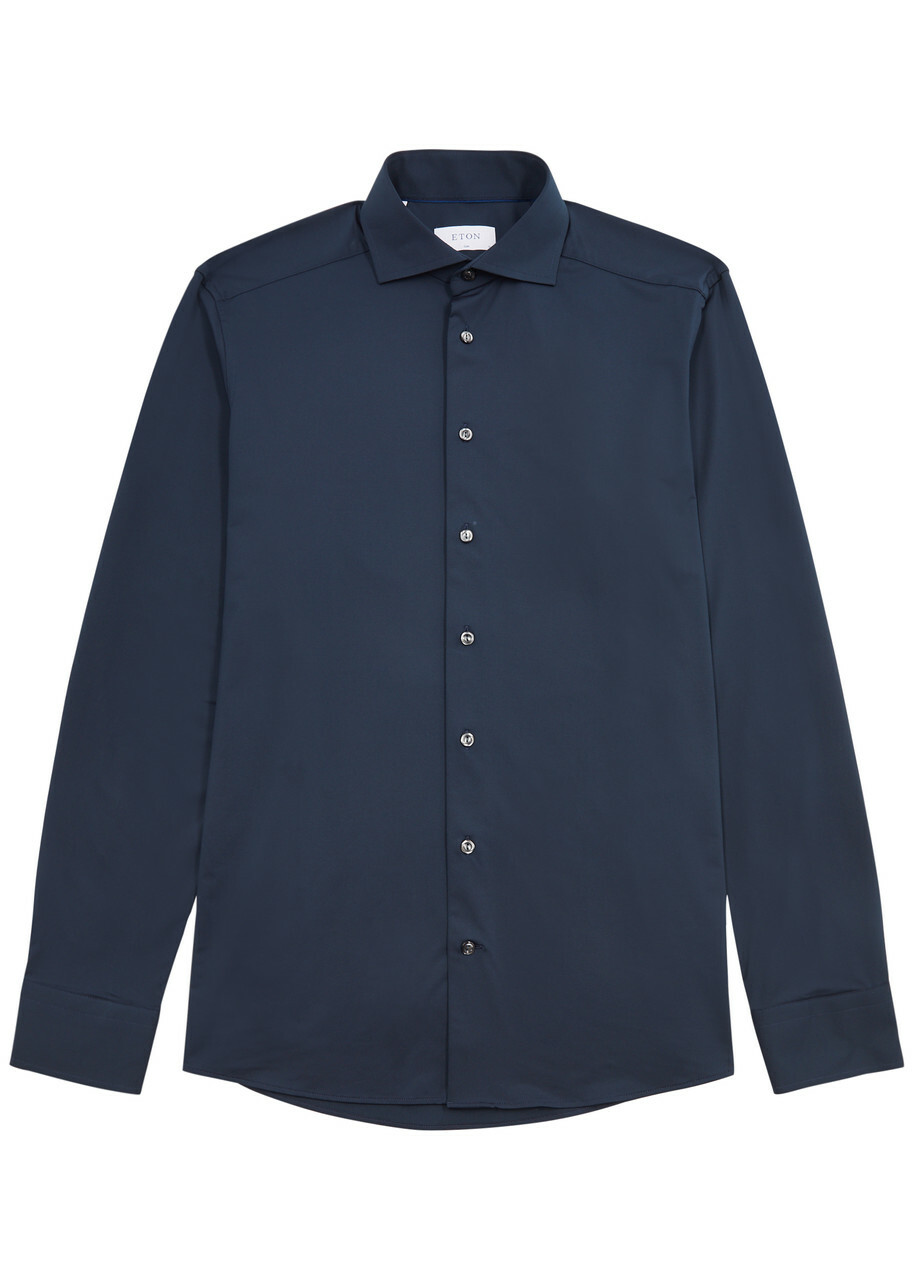 Eton Stretch-jersey Shirt Navy