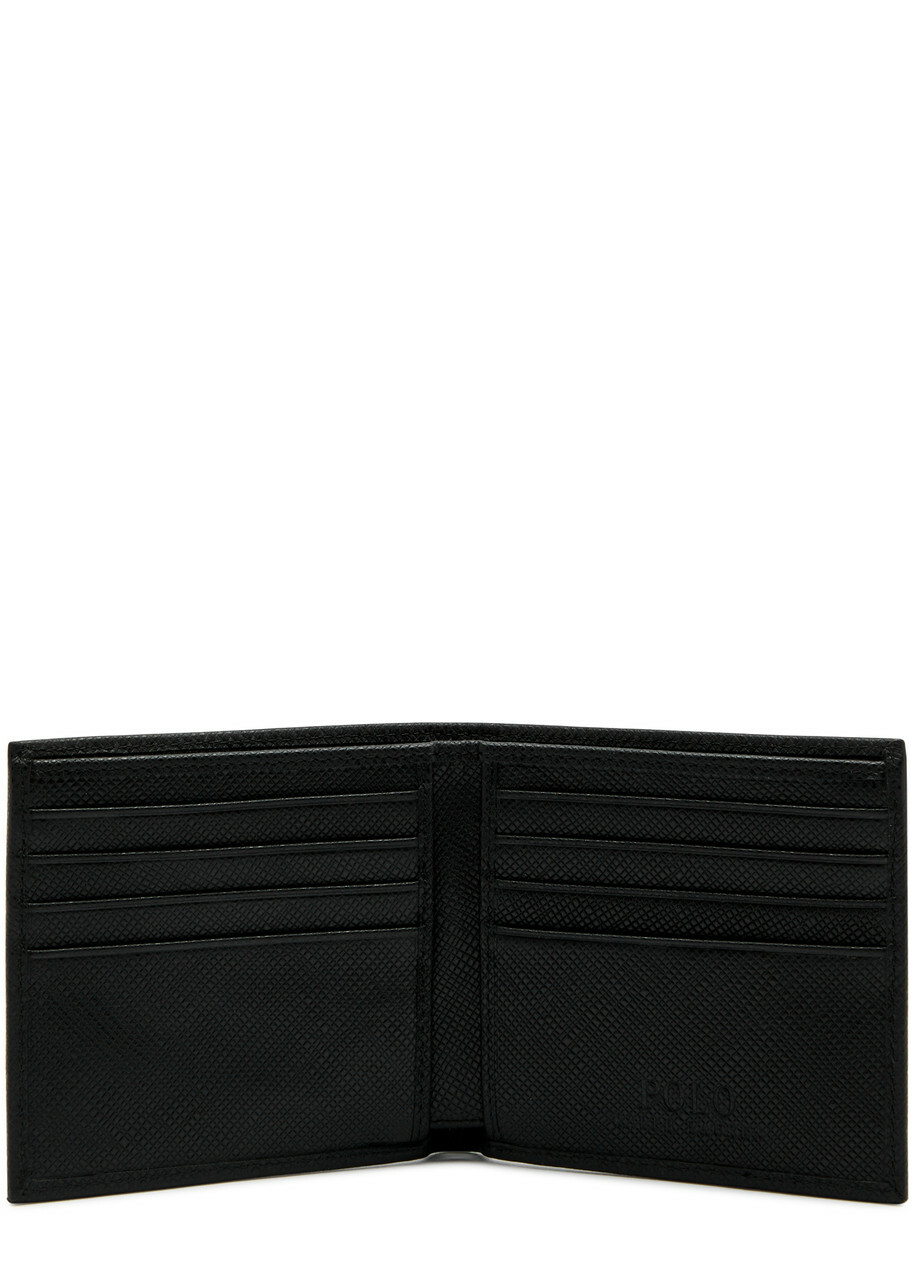 Polo Ralph Lauren Logo Saffiano Leather Wallet - Black - One Size