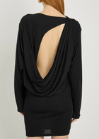 Jacquemus La Robe Mistral Cowl-back Woven Mini Dress Black