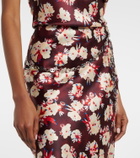Rabanne Chain-detail floral silk maxi skirt