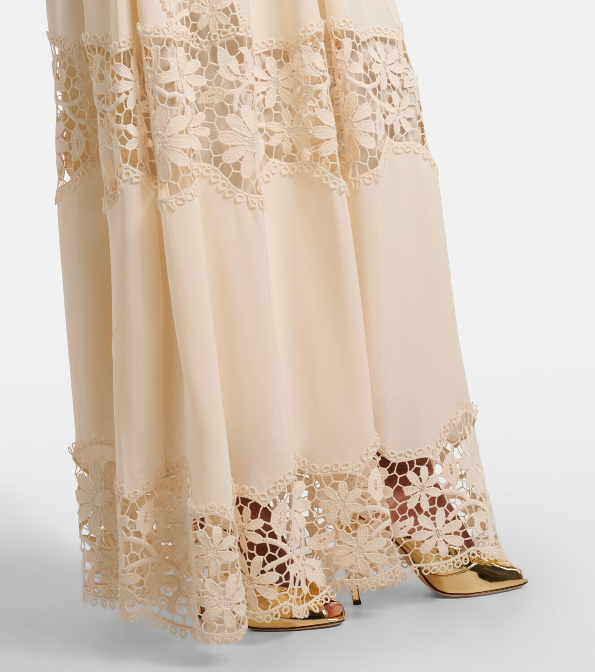 Elie Saab Georgette and macramé gown