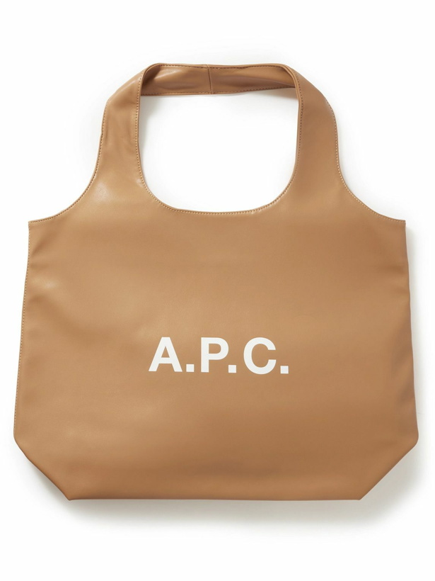 Photo: A.P.C. - Ninon Logo-Print Faux Leather Tote