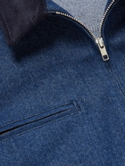 Randy's Garments - Corduroy-Trimmed Denim Jacket - Blue