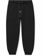 AMI PARIS - Logo-Embroidered Organic Cotton-Jersey Sweatpants - Black