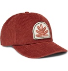 Mollusk - Sweet Leaf Appliquéd Cotton-Corduroy Baseball Cap - Red