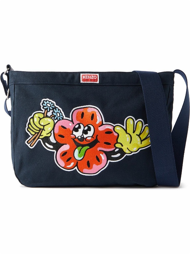 Photo: KENZO - Logo-Embroidered Canvas Messenger Bag