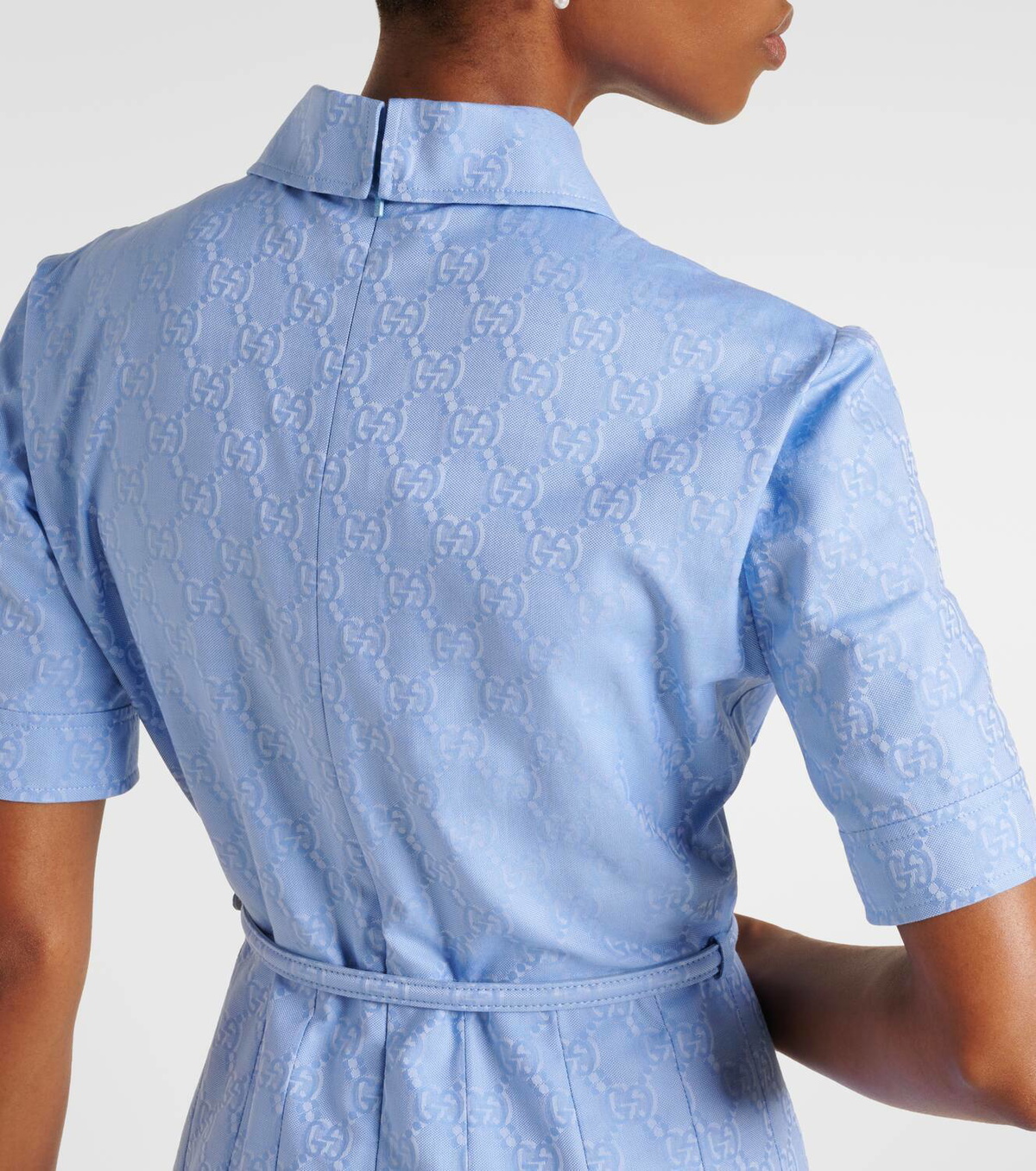 24AW new/GUCCI コットンシャツドレス ShirtDress Blue Gucci Cotton shirt dress Gucci