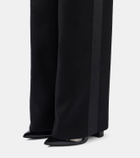 Sacai Leather-trimmed melton knee-high boots