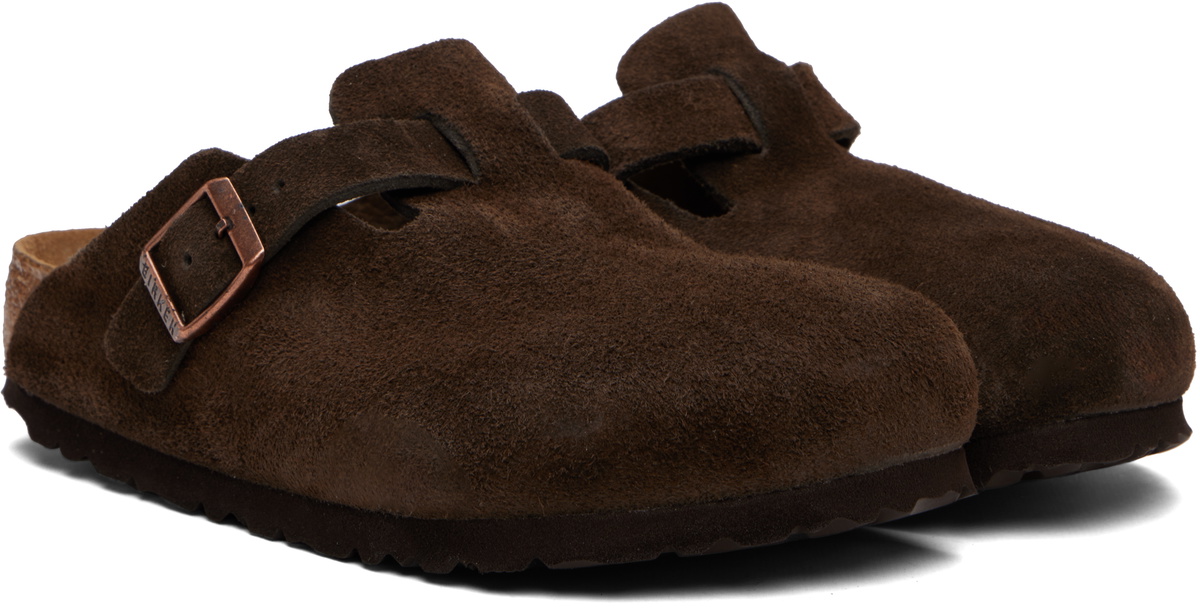 Birkenstock Brown Regular Boston Soft Footbed Slip-on Loafers