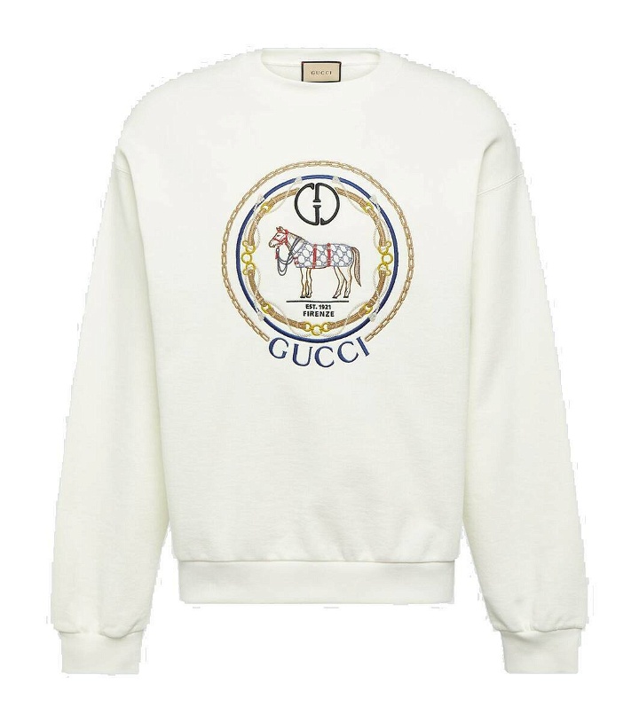 Photo: Gucci GG embroidered cotton jersey sweatshirt