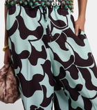 Dries Van Noten Printed crêpe palazzo pants