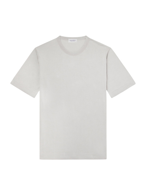 Photo: John Smedley - Lorca Slim-Fit Sea Island Cotton T-Shirt - Gray