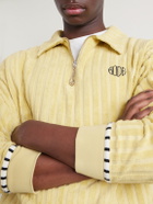 BODE - Croquet Ground Logo-Embroidered Cotton-Terry Half-Zip Sweater - Yellow