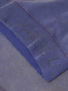 Maison Margiela - Cropped Paint-Splattered Cotton-Jersey Sweatshirt - Blue