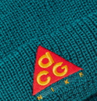 Nike - Logo-Appliquéd Ribbed Knitted Beanie - Men - Green