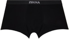 ZEGNA Black Jacquard Boxer Briefs