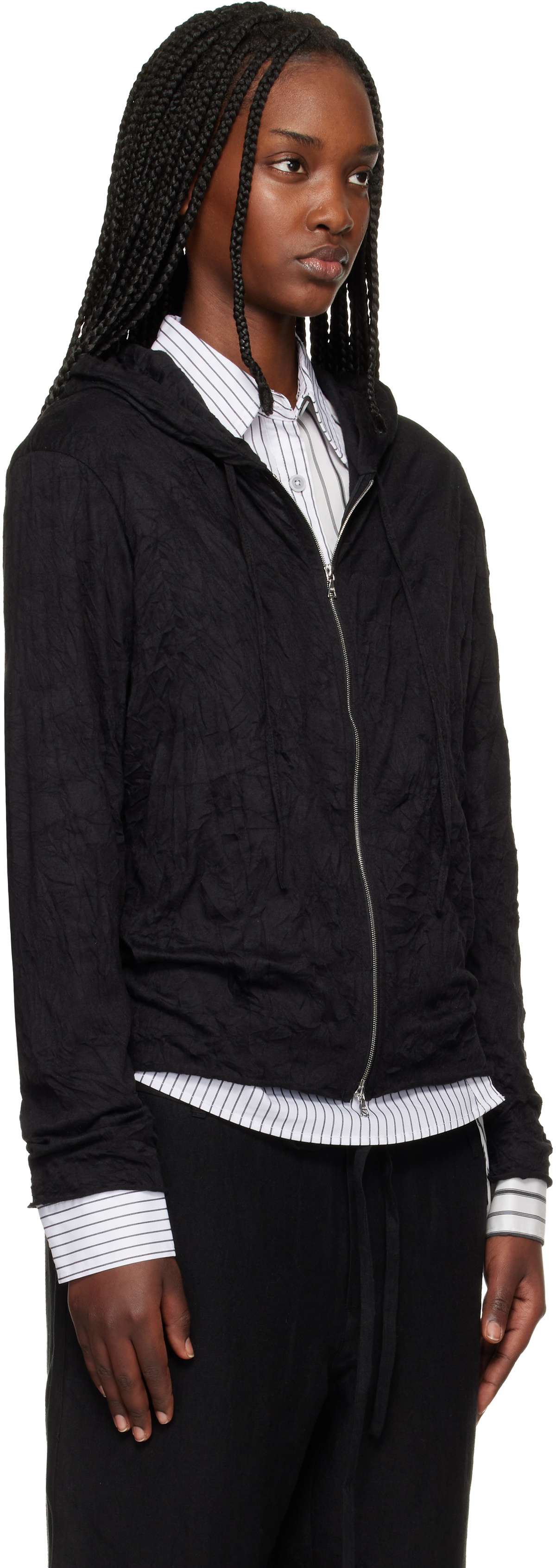 POST ARCHIVE FACTION (PAF) Black Zip Hoodie