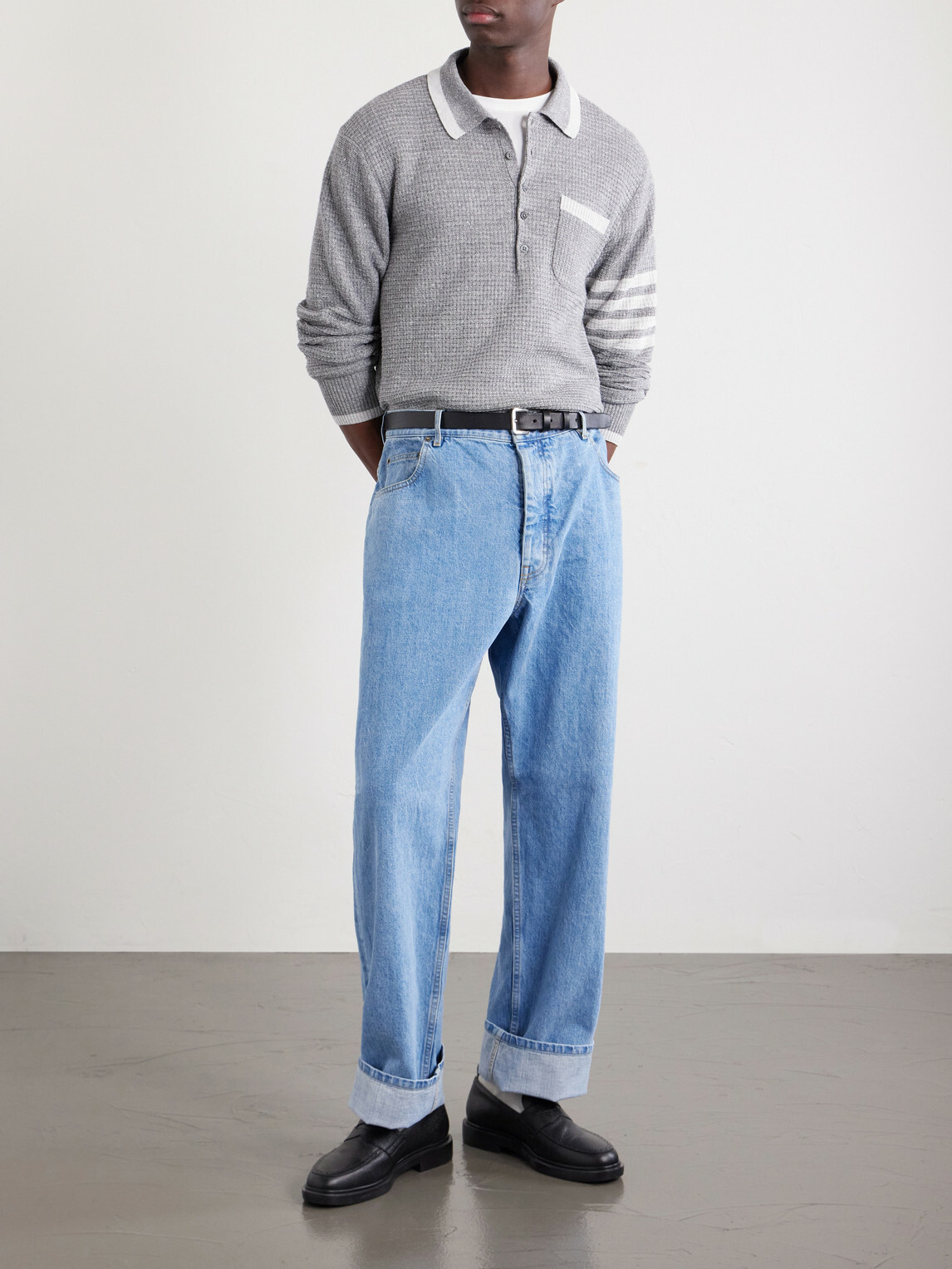 Thom Browne - Cinch-Back Wide-Leg Jeans - Blue