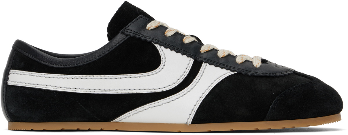 25SS◆Dries Van Noten◆スエードメッシュスニーカー ブラック Suede-trimmed mesh sneakers in black - Dries Van Noten