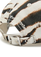 Ganni Logo-appliqué Zebra-print Cotton cap - Cream - One Size