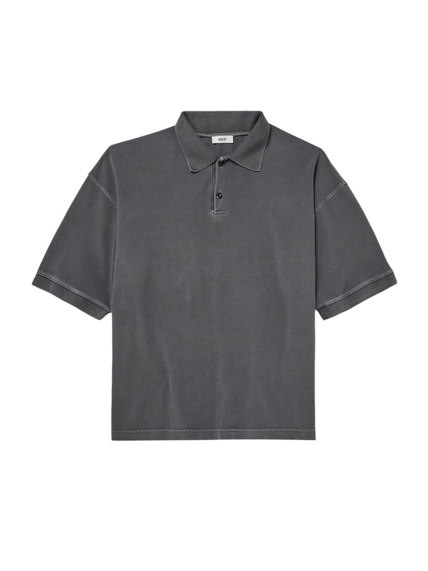 Photo: AGOLDE - Curren Cotton-Jersey Polo Shirt - Gray