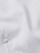 ERMENEGILDO ZEGNA - Cutaway-Collar Mélange Slub Linen and Cotton-Blend Shirt - White