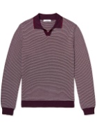 Mr P. - Slim-Fit Honeycomb-Knit Cotton Polo Shirt - Pink