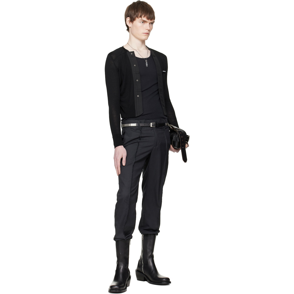 HODAKOVA Black Knitted Long Sleeve Cardigan