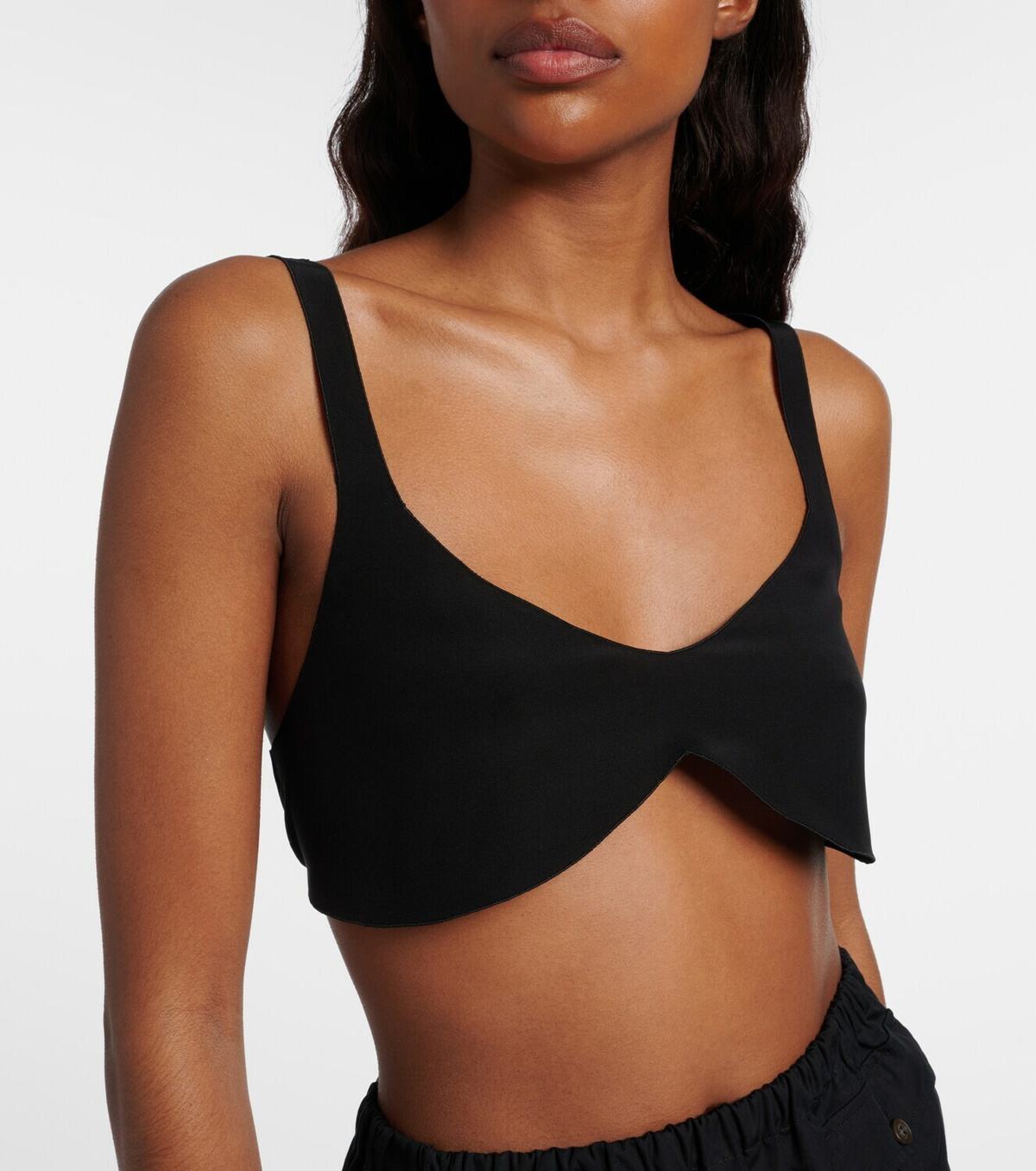 Prada Oversized silk crêpe de chine bra top