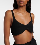 Prada Oversized silk crêpe de chine bra top