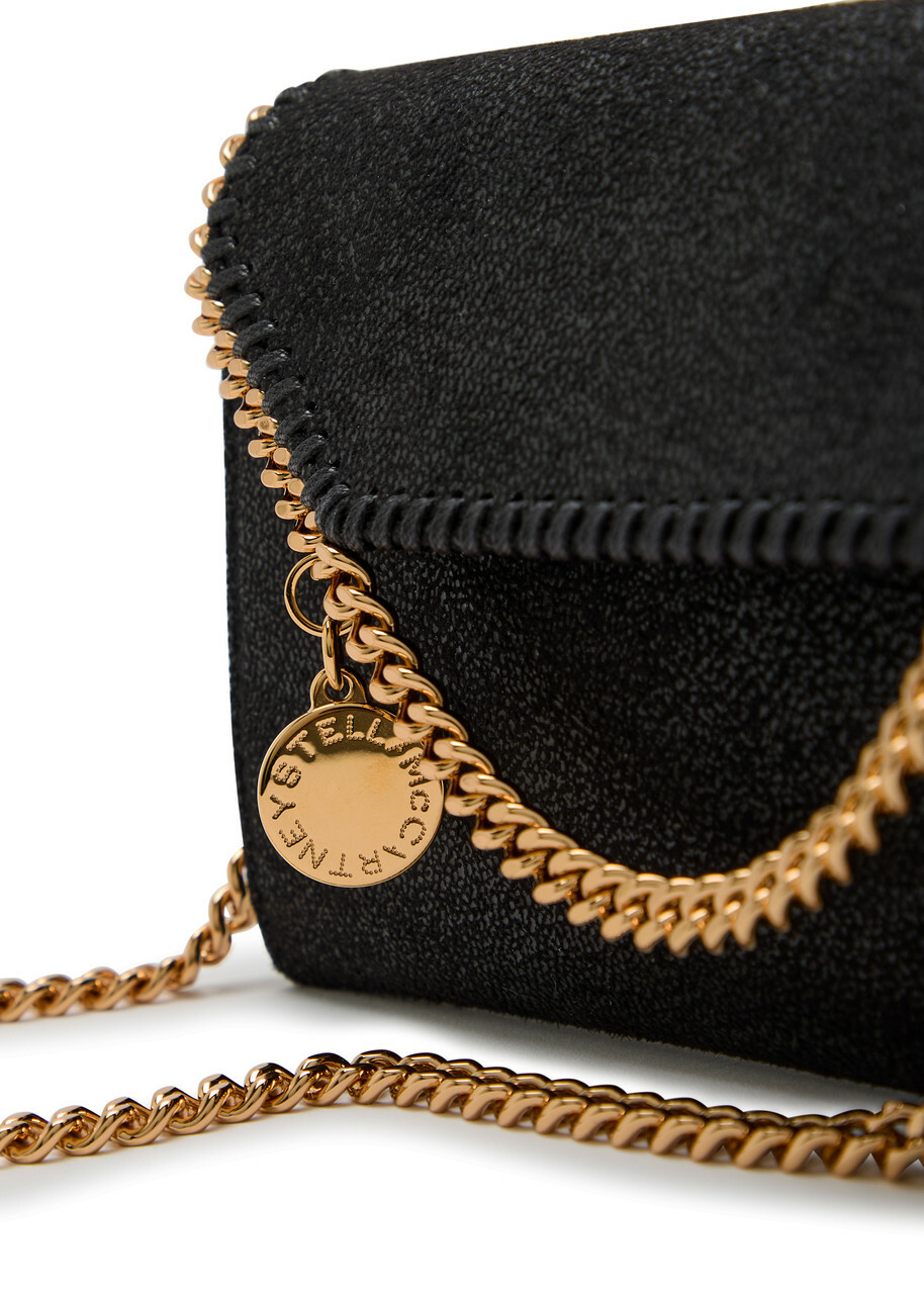 Stella Mccartney Falabella Grained Faux Suede Wallet-on-chain - Black - One Size