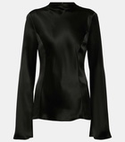 Gabriela Hearst Delwyn silk satin turtleneck top