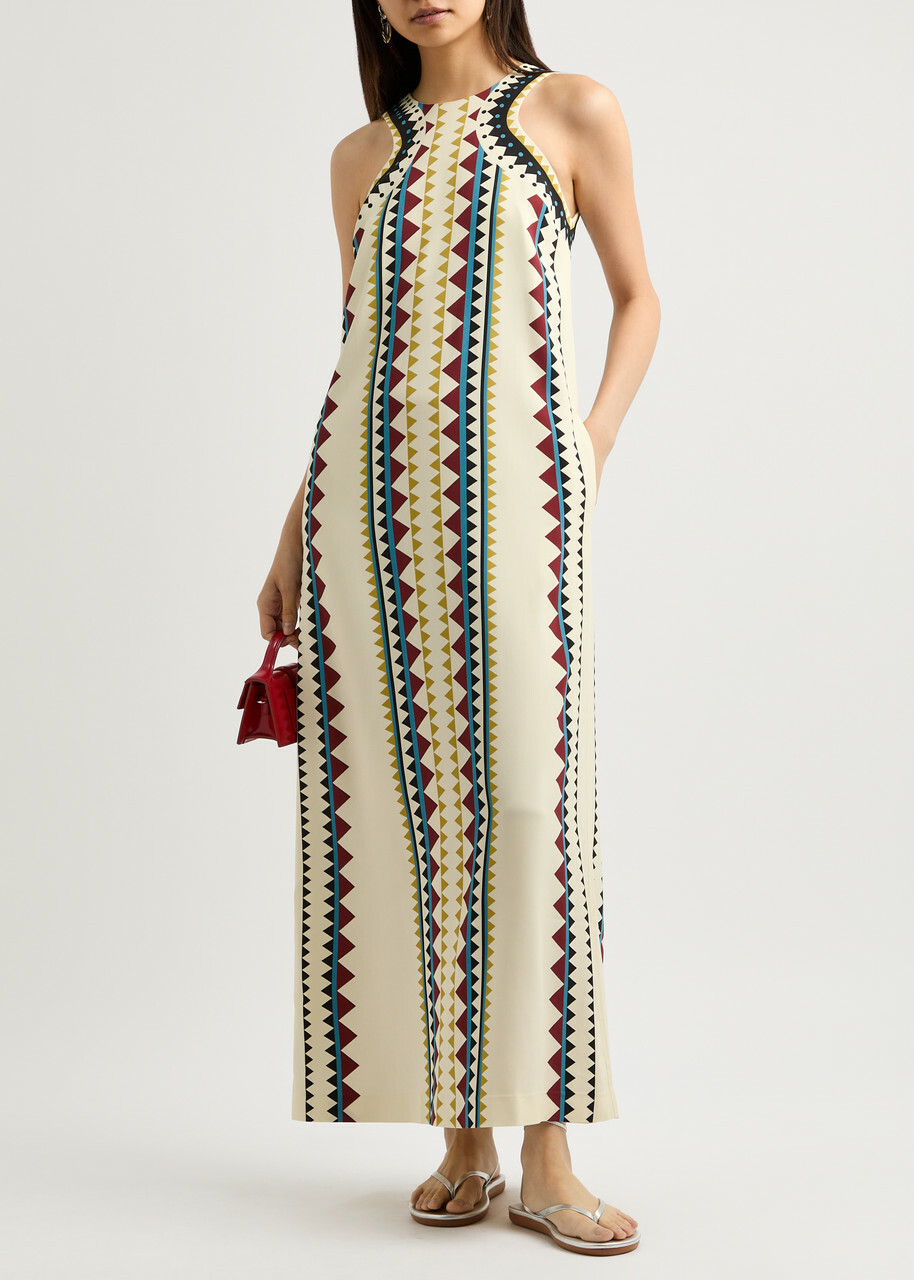 LA Double J Racer Printed Maxi Dress Multicoloured La DoubleJ